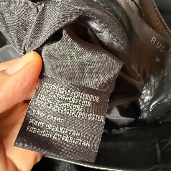 BLACK Leather Vintage Pants RUDSAK size XS - Picture 8 of 9